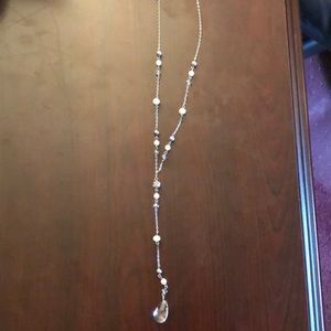 Long silver necklace